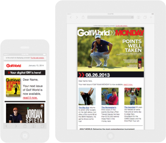 Coded Emails for GolfWorld
